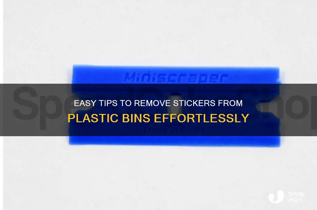 how to remove stickers from plastic bins