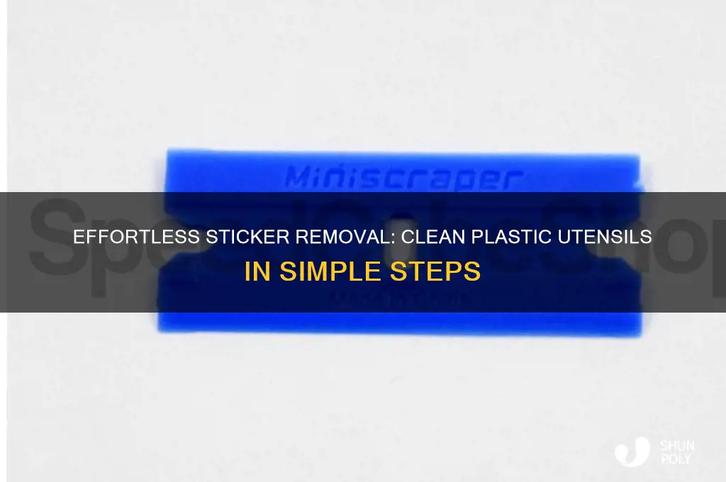 how to remove stickers from plastic utensils