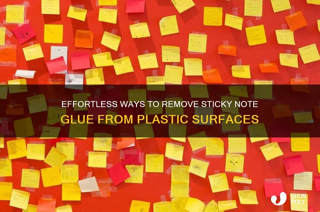 how to remove sticky note glue from plastic