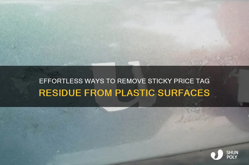 how to remove sticky price tag residue from plastic