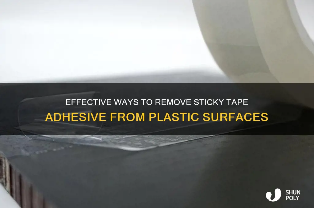how to remove sticky tape adhesive from plastic