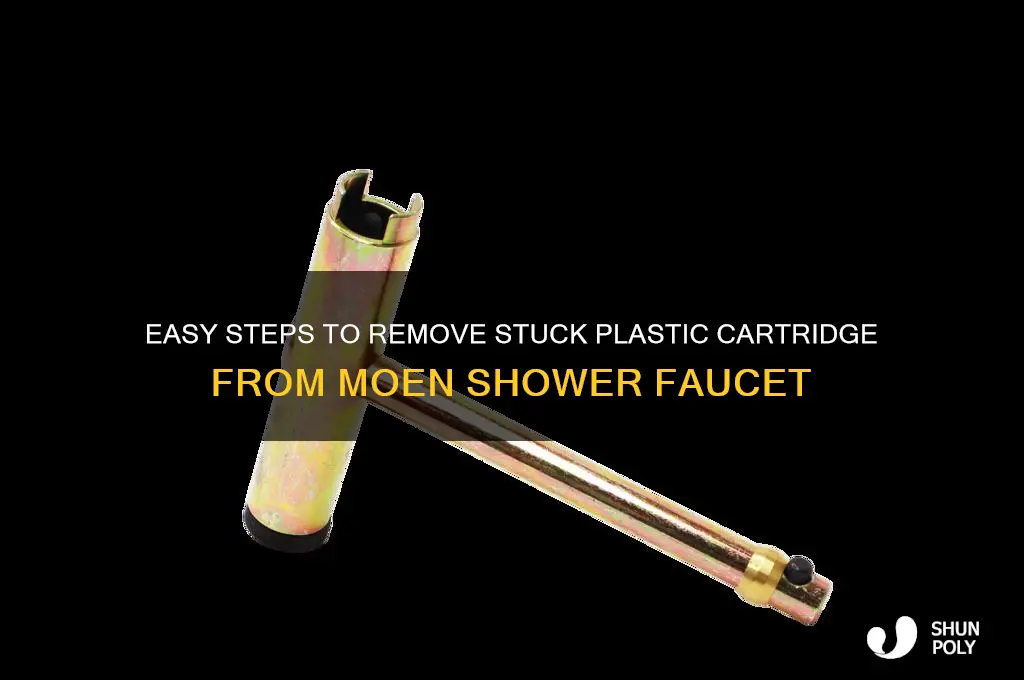 how to remove stuck plastic cartridge from moen shower faucet