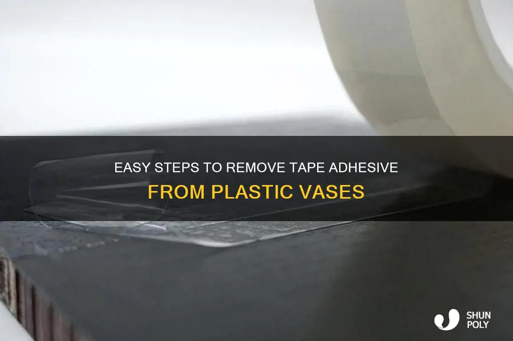 how to remove tape adjative from plastic vase