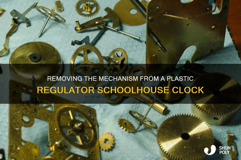how to remove the mechanism from plastic regulator schoolhouse clock