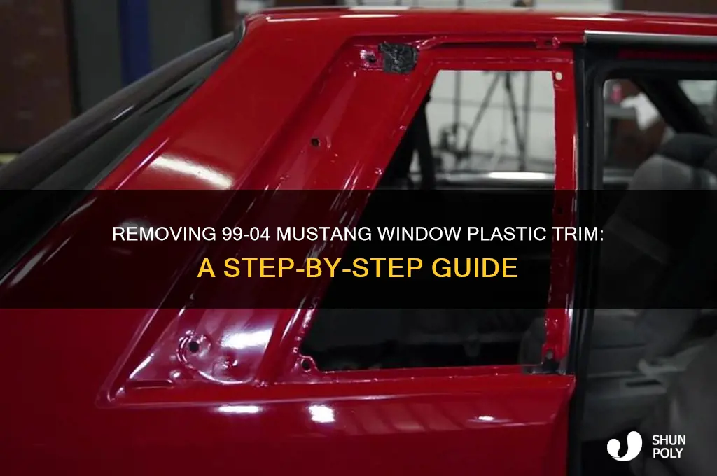 how to remove the plastic above mustang window 99-04