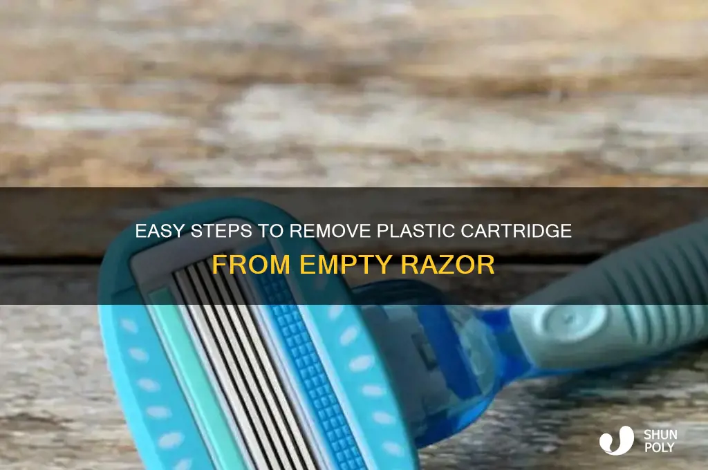 how to remove the plastic cartridge from an empty razor