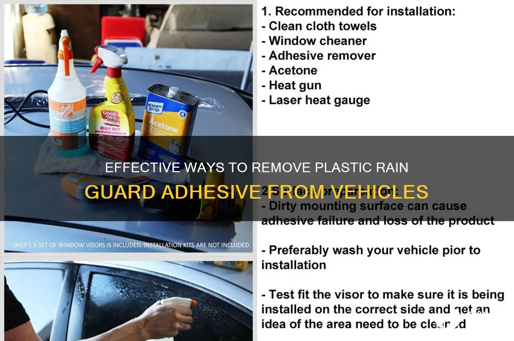 how to remove the plastic rain guards adhesive on vehicles