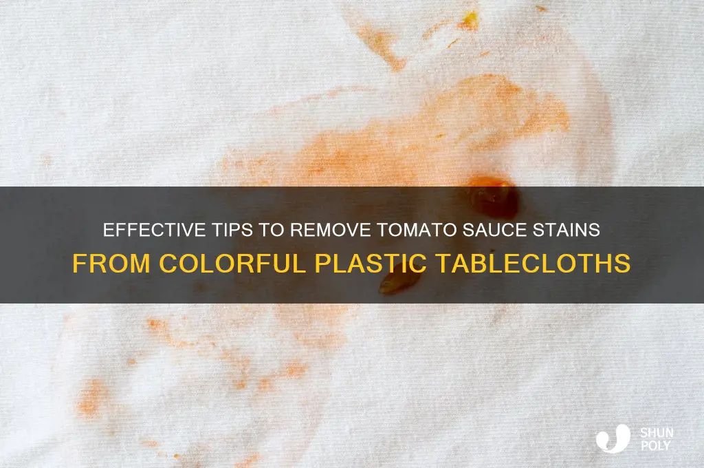 how to remove tomato sauce stains from color plastic tablecloth
