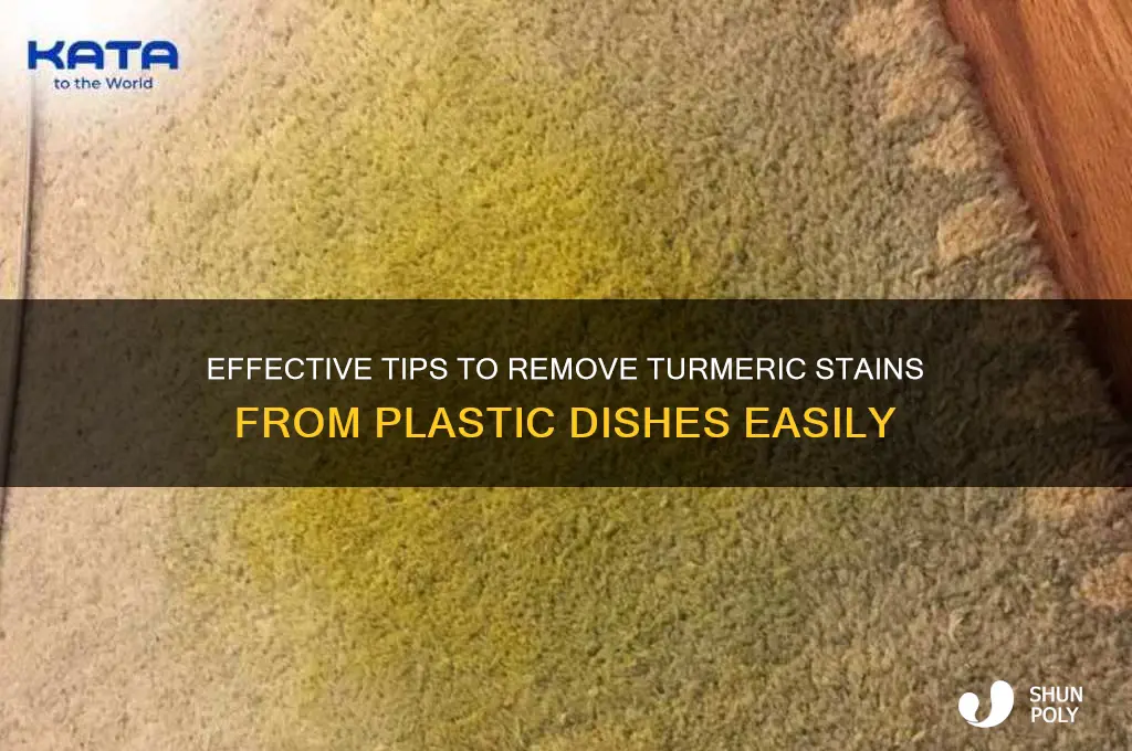 how to remove turmeric stains from plastic dishes