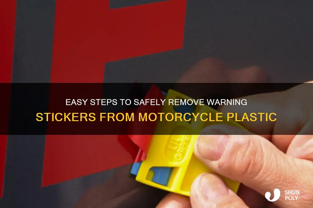 how to remove warning stickers from motorcycle plastic