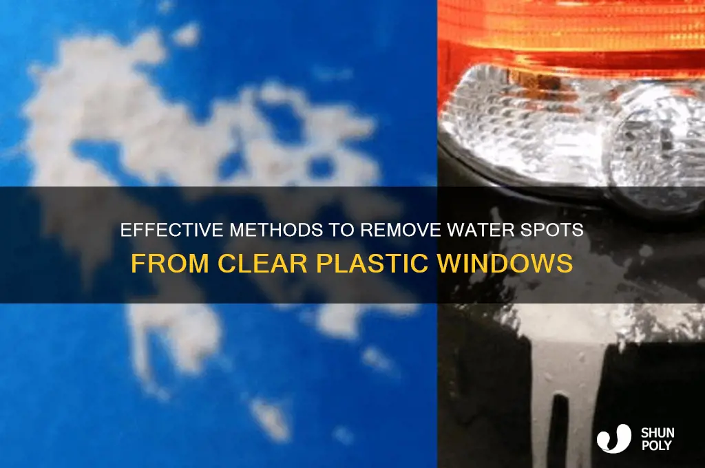 how to remove water spots from clear plastic window material