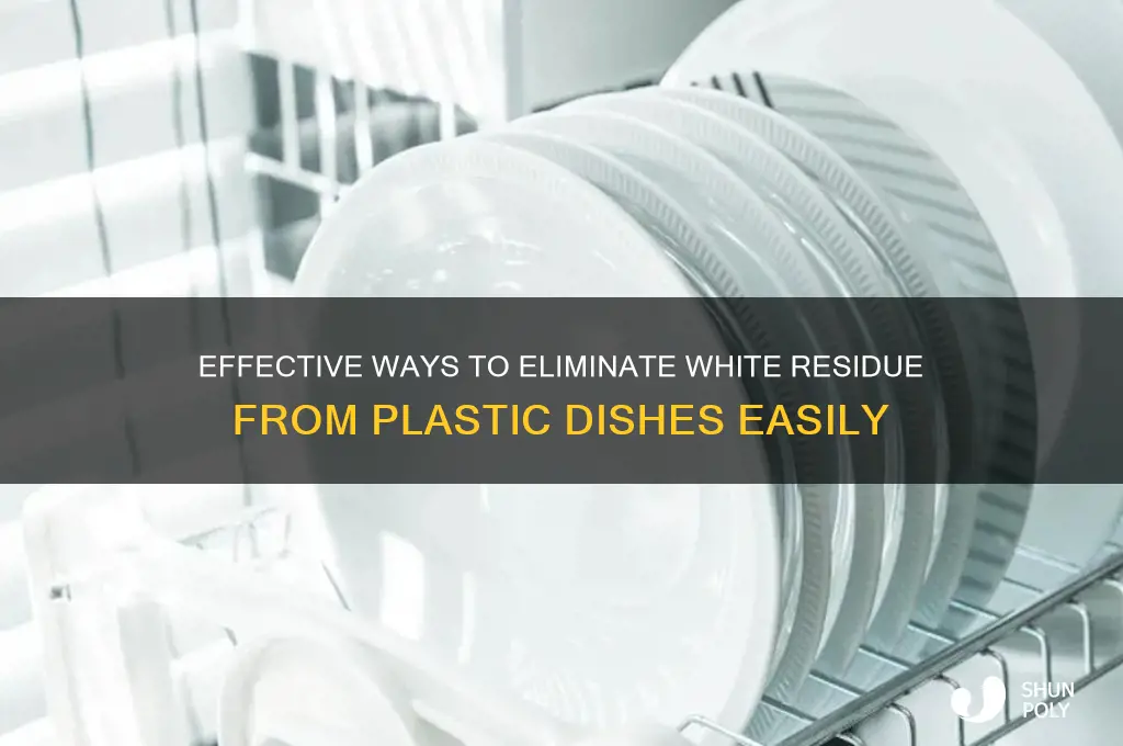 how to remove white residue from plastic dishes
