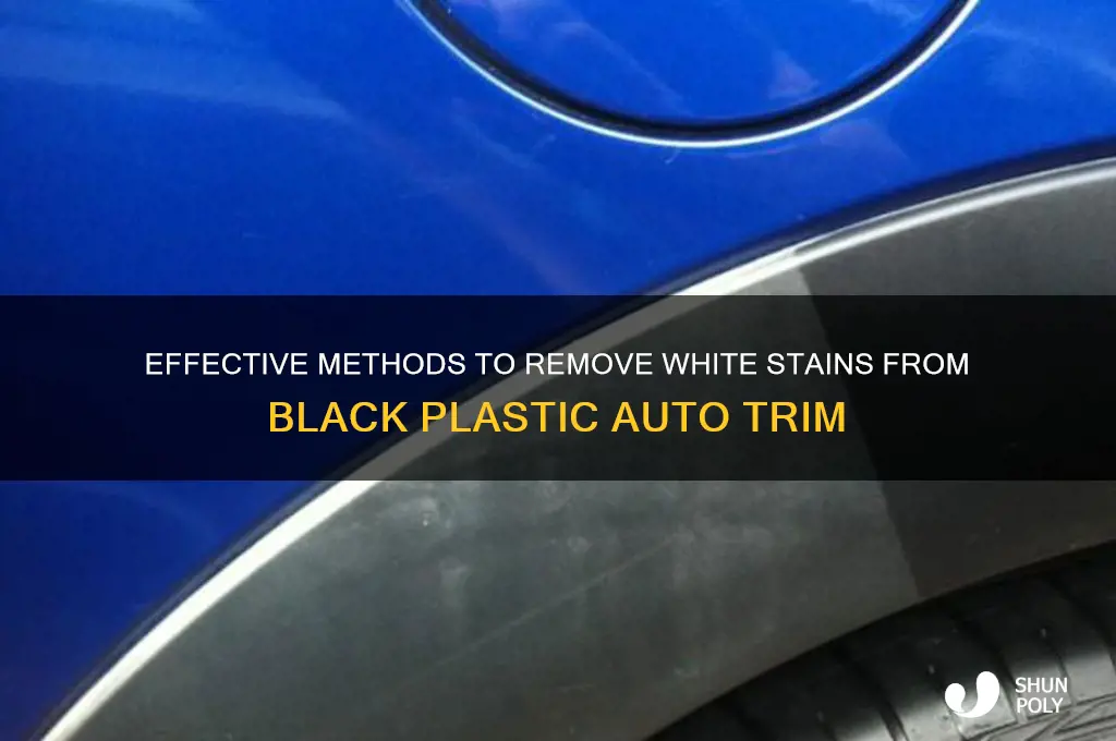 how to remove white stains on black plastic auto trim