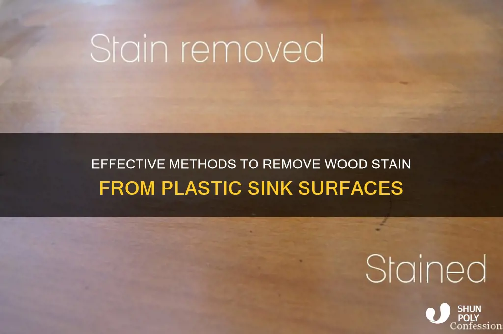how to remove wood stain from plastic sink