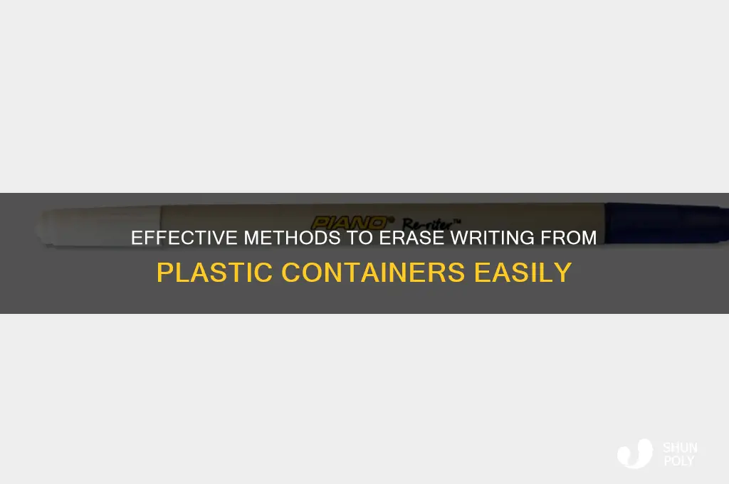 how to remove writing on plastic containers