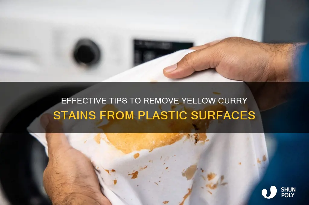 how to remove yellow curry stain from plastic