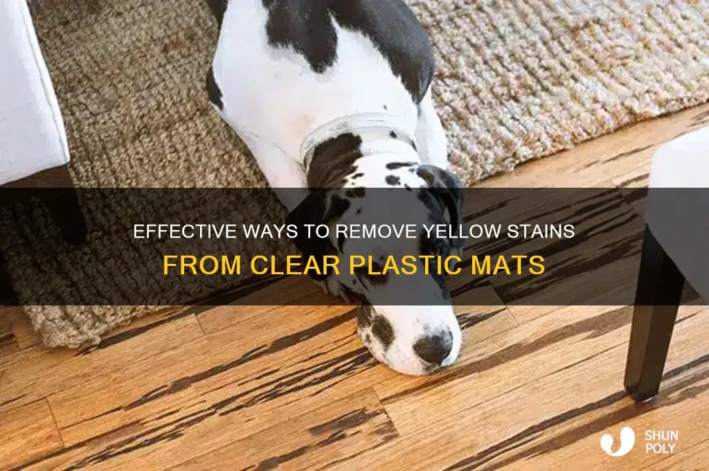 how to remove yellow stains from clear plastic mats