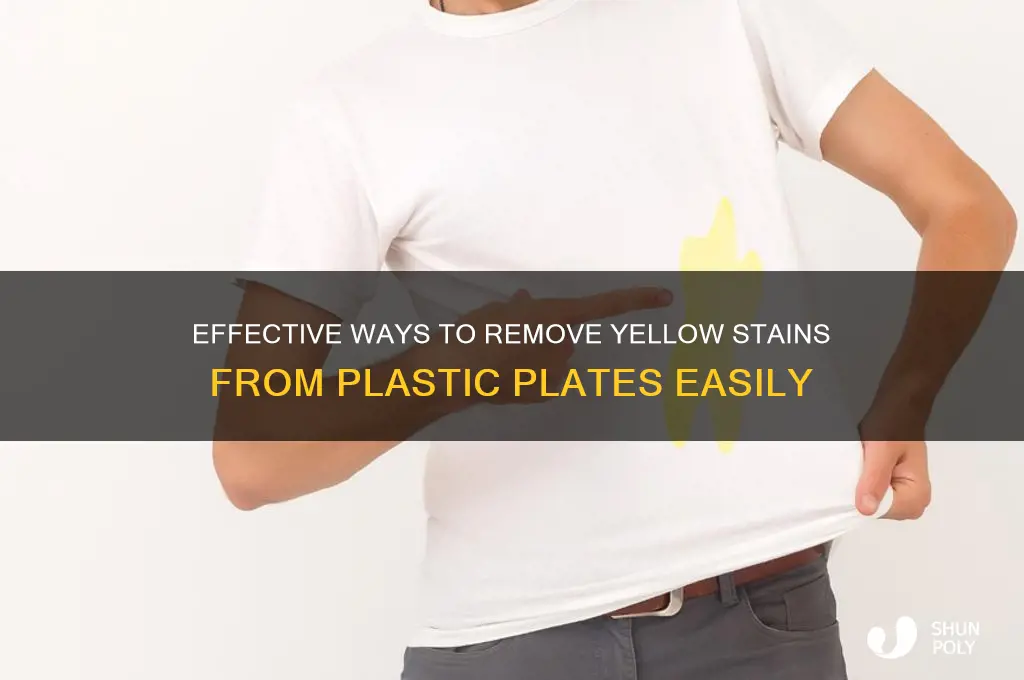 how to remove yellow stains from plastic plates