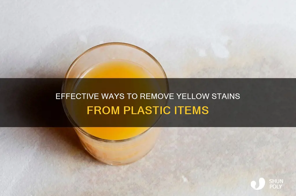 how to remove yelow stains from plastic