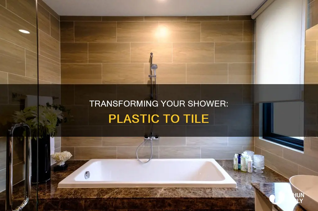 how to replace plastic shower with tile