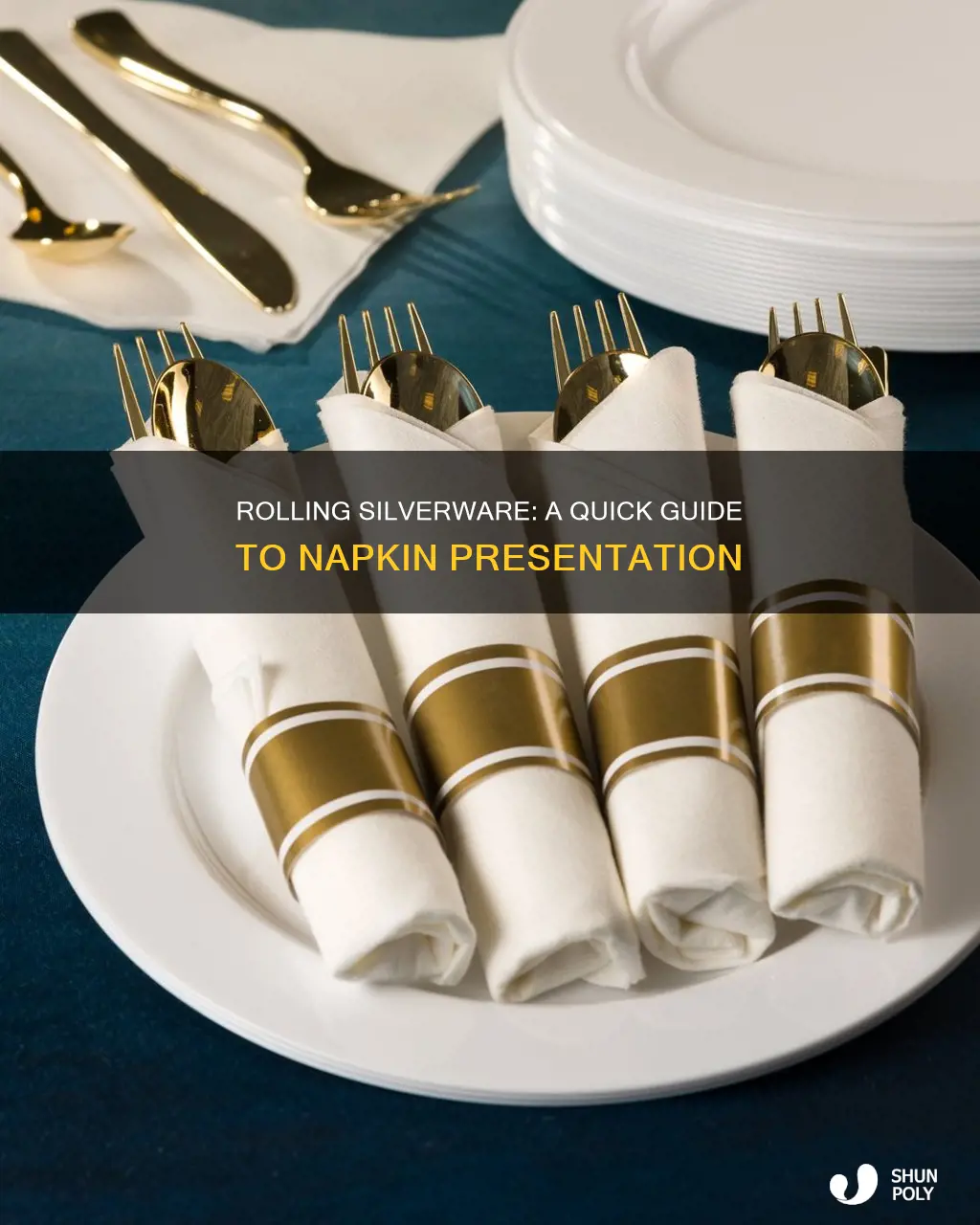how to roll plastic silverware in napkin