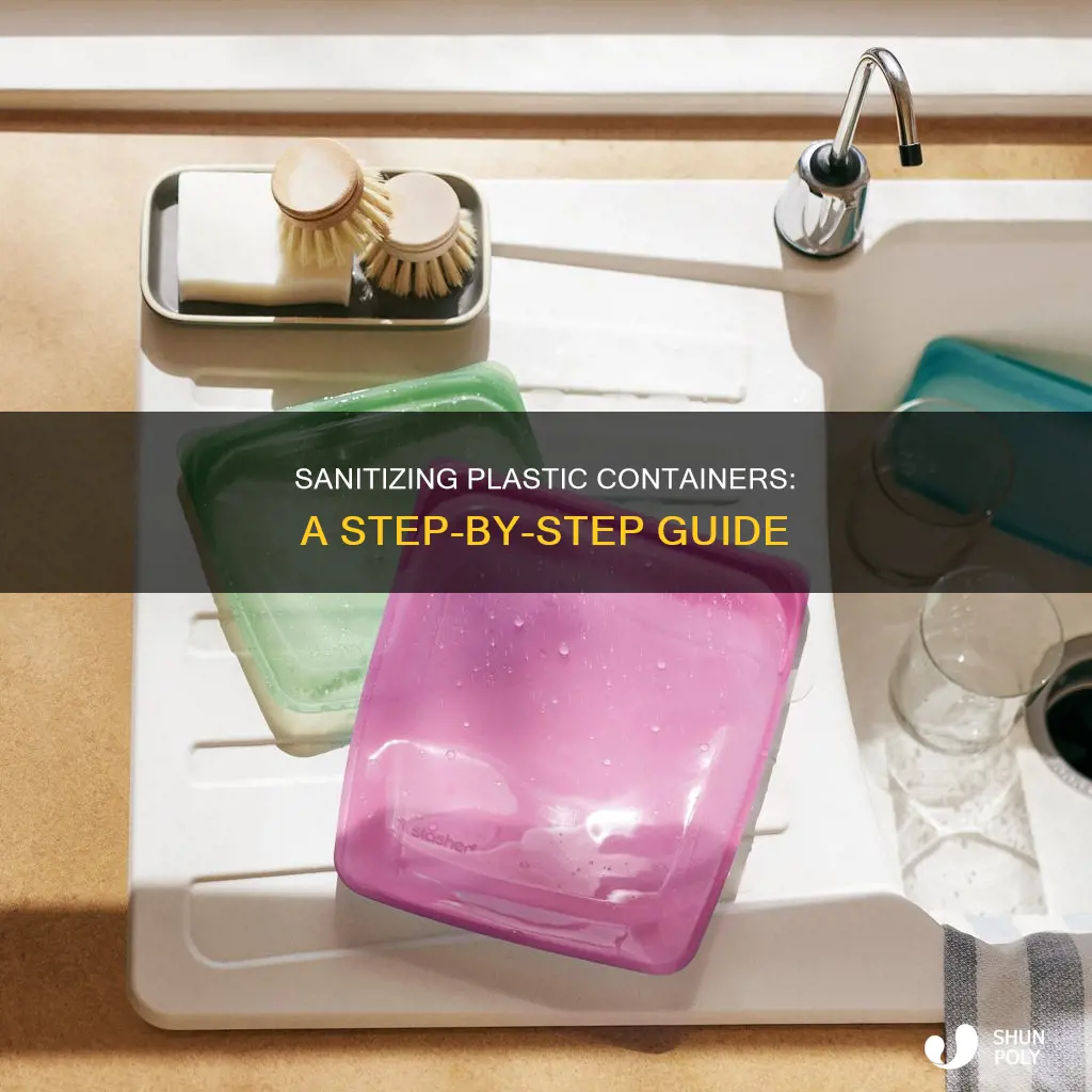 how to sanitize a plastic container