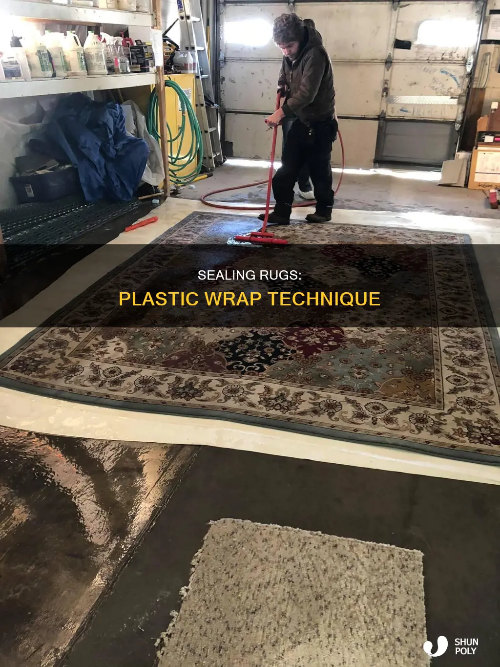 how to seal a rug in plastic