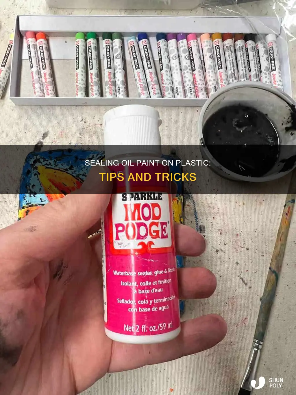 how to seal oil paint on plastic