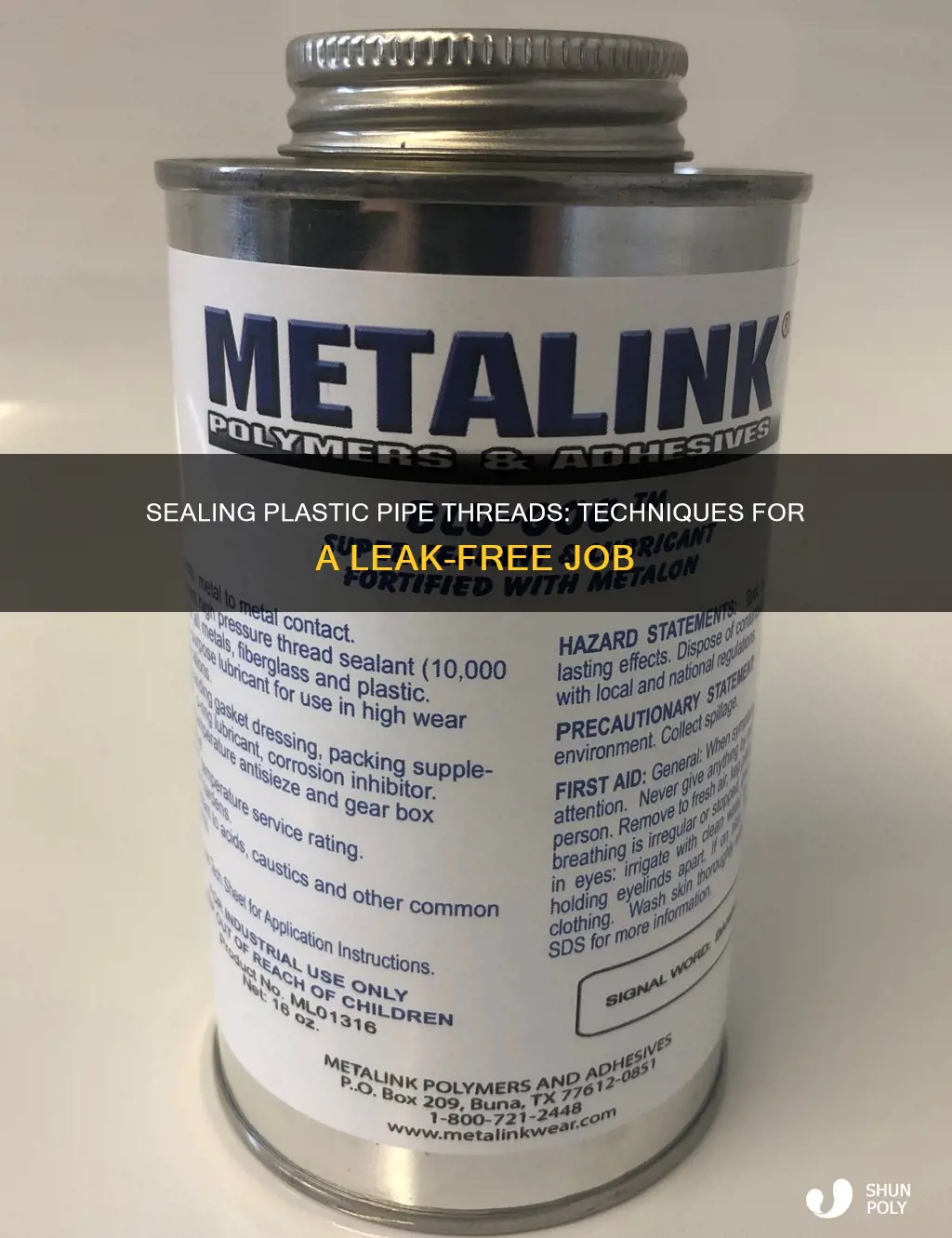 how to seal plastic pipe threads