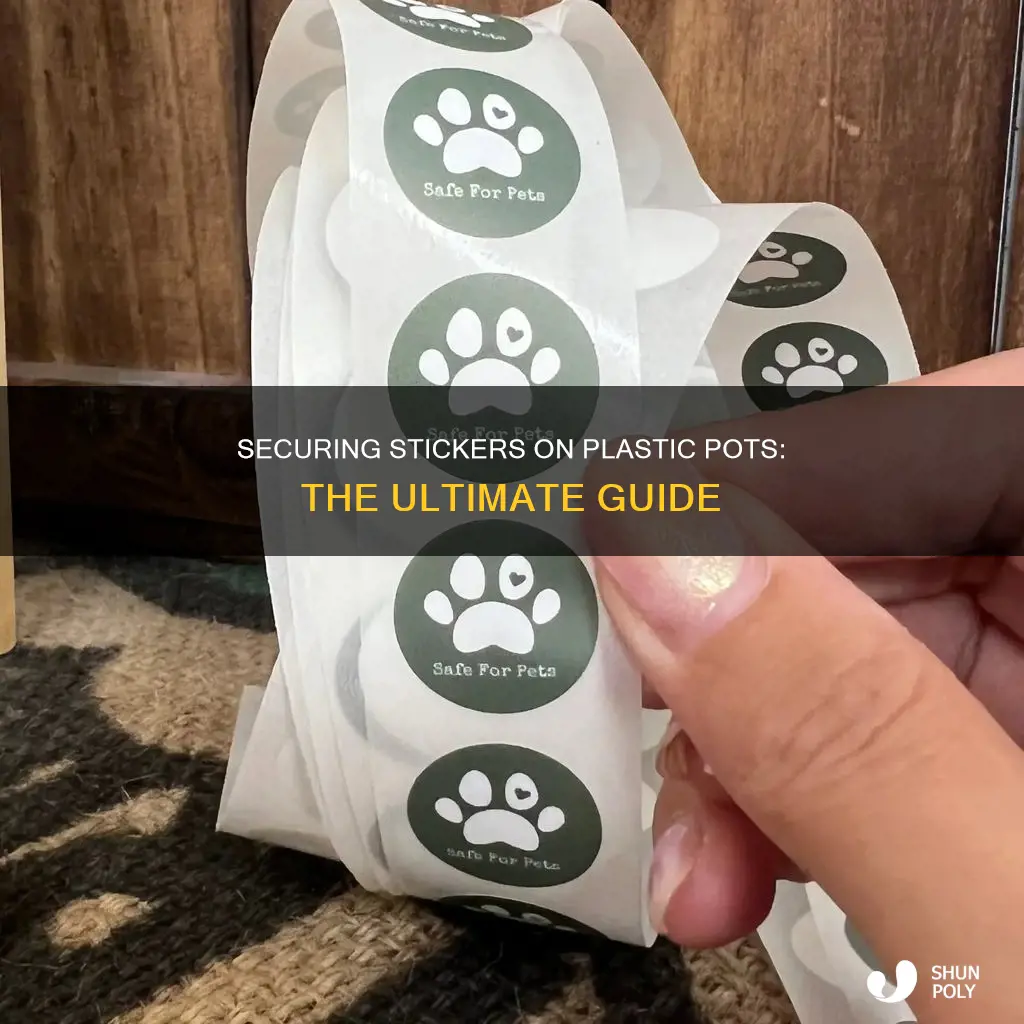 how to seal stickers on plastic pots