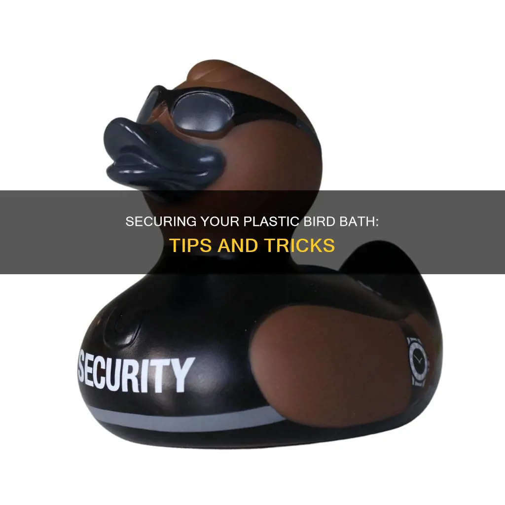 how to secure plastic bird bath