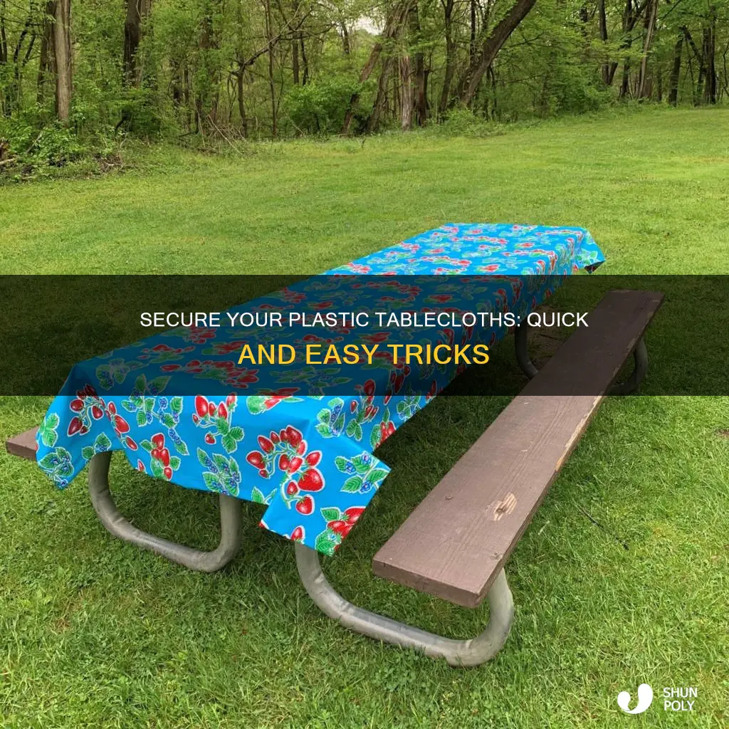 how to secure plastic table cloths
