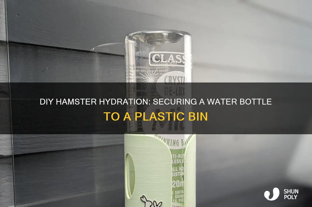 how to secure water bottle to plastic bin hamster