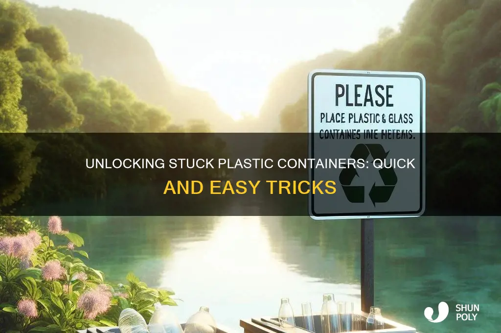 how to separate two hard plastic containers stuck together