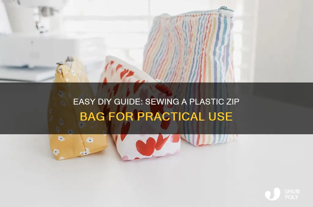 how to sew on a plastic zip bag