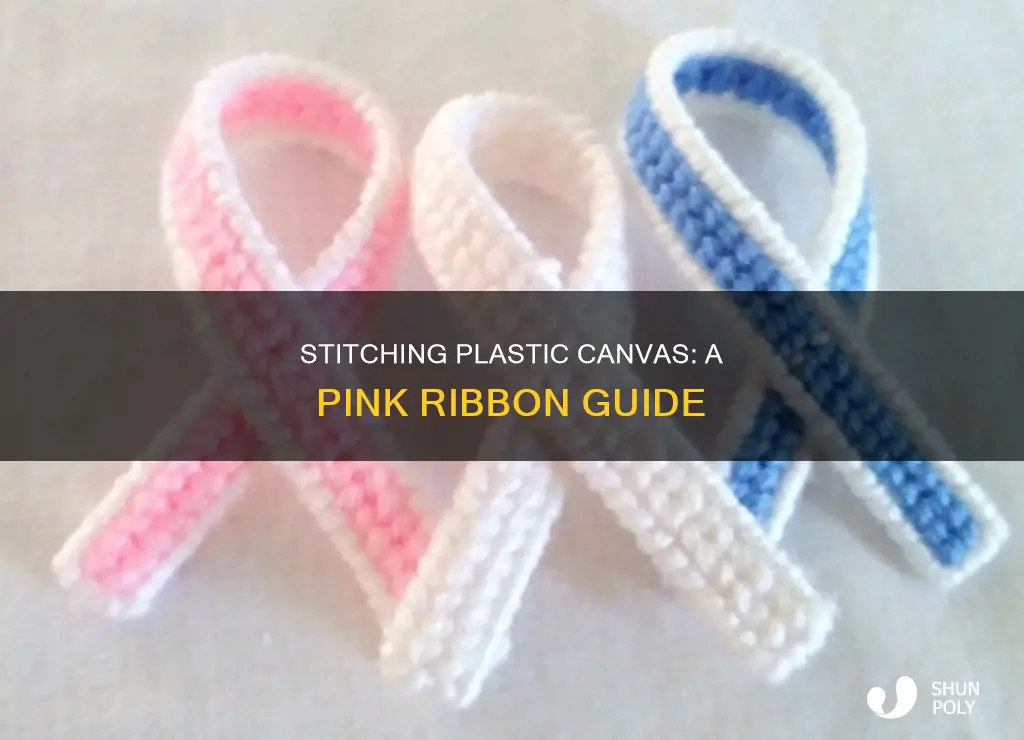 how to sew plastic canvas pink ribbon