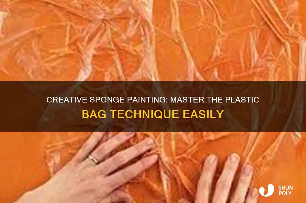 how to sponge paint with a plastic bag