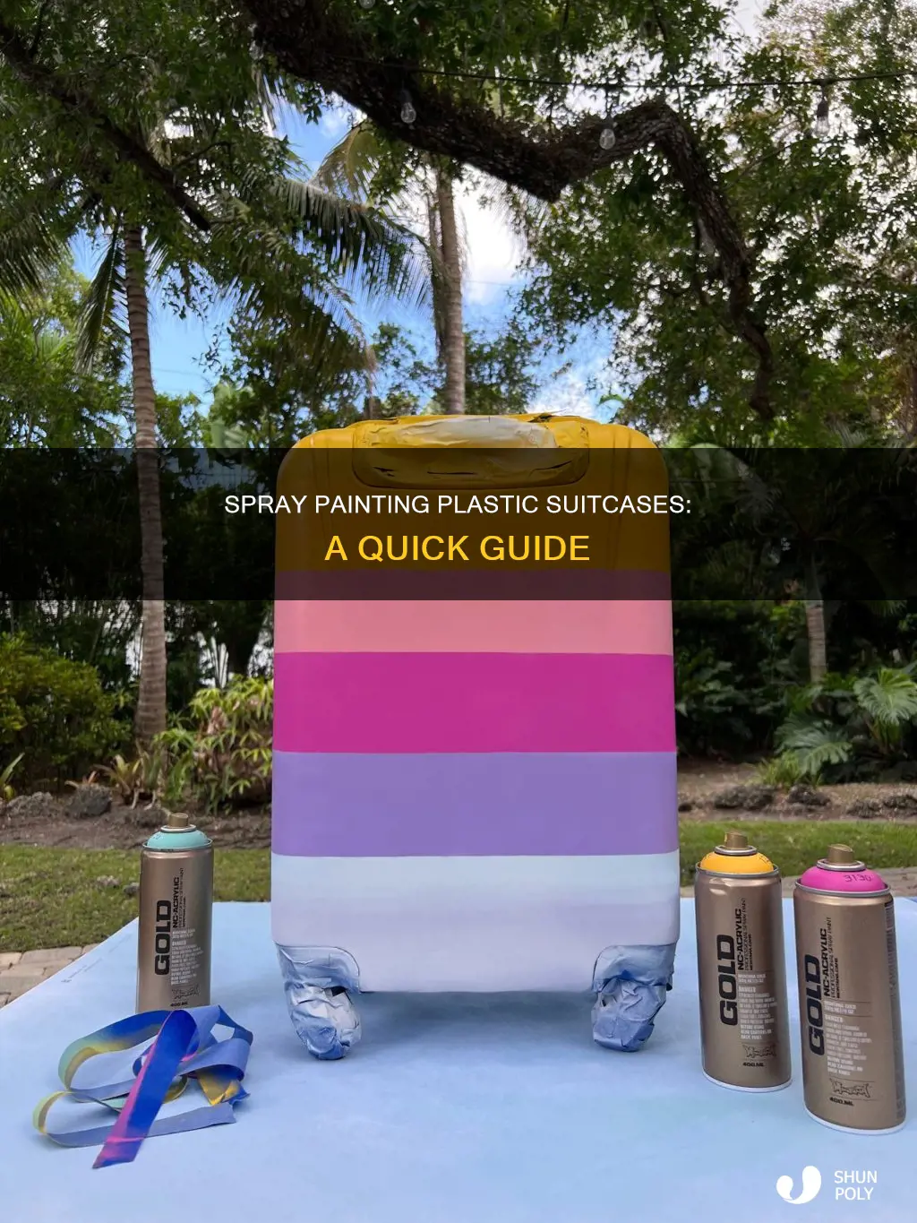 how to spray paint a plastic suitcase