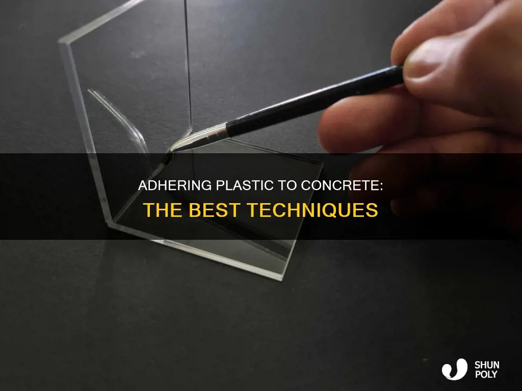 how to stick plastic sheet to concrete