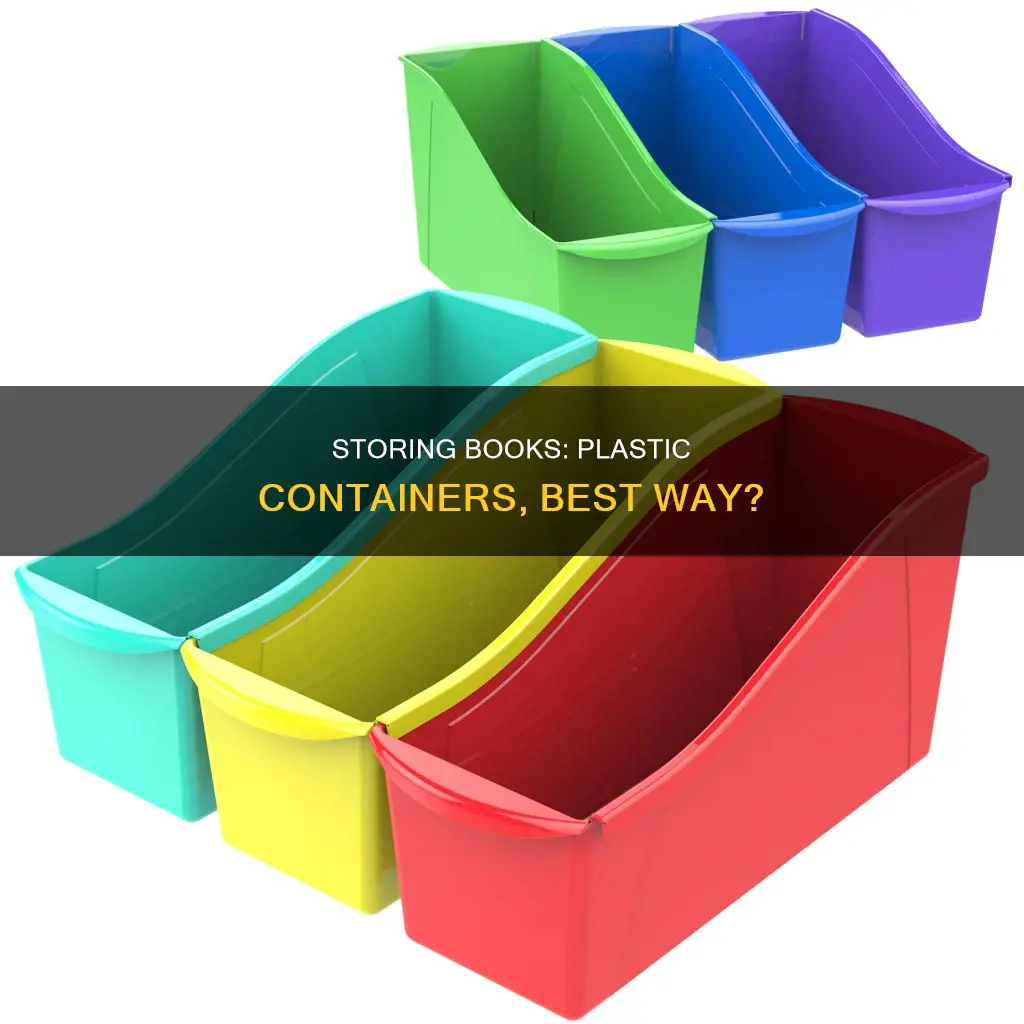 how to store books in plastic containers