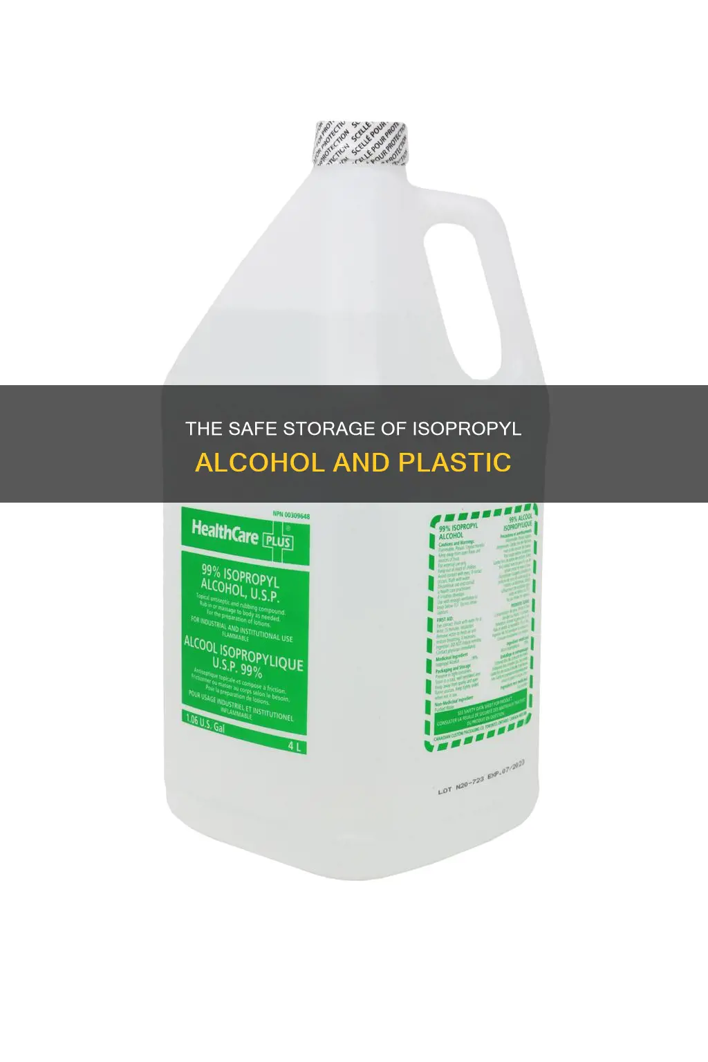 how to store isopropyl alcohol with plastic