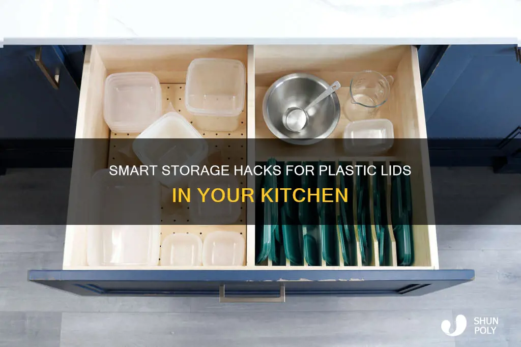 how to store plastic lids in kitchen