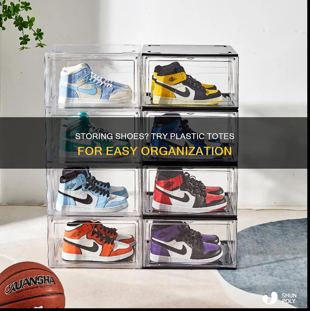 how to store shoes in plastic totes