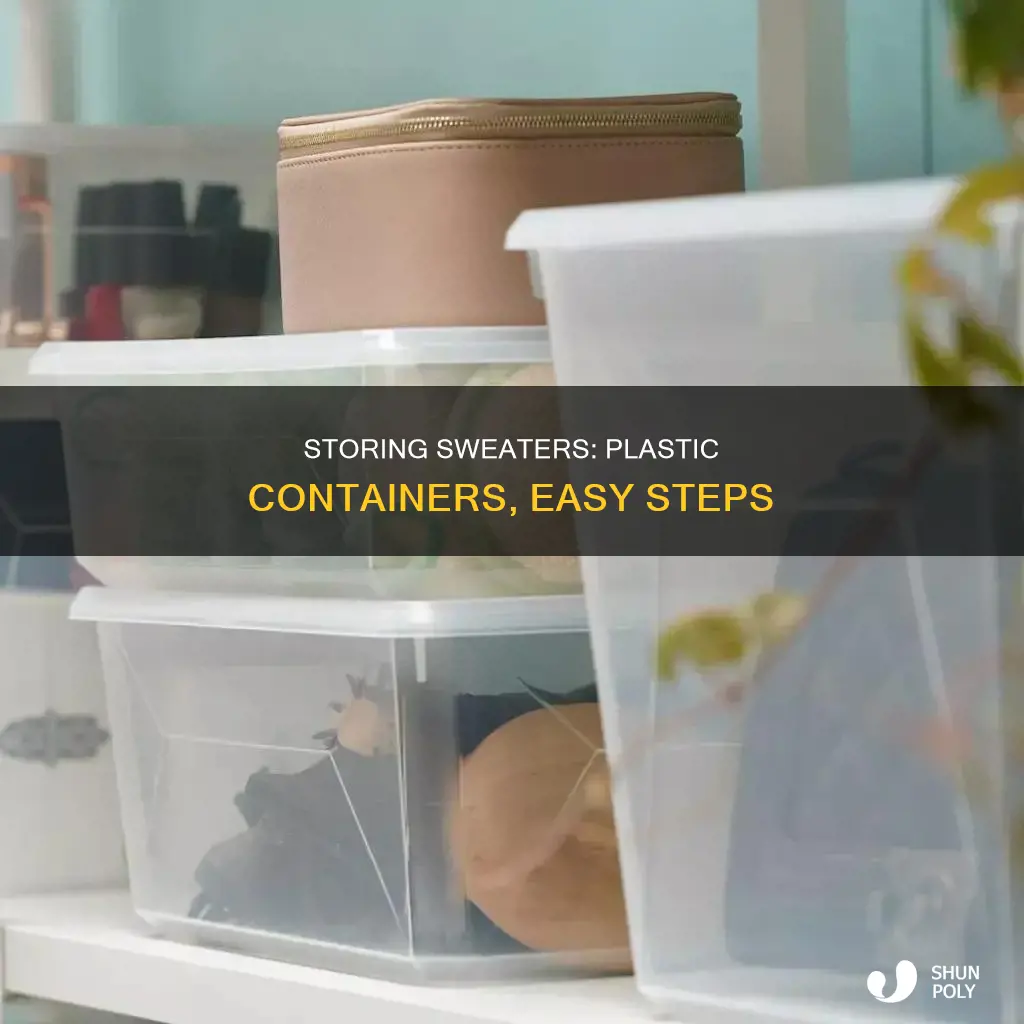 how to store sweaters in plastic containers