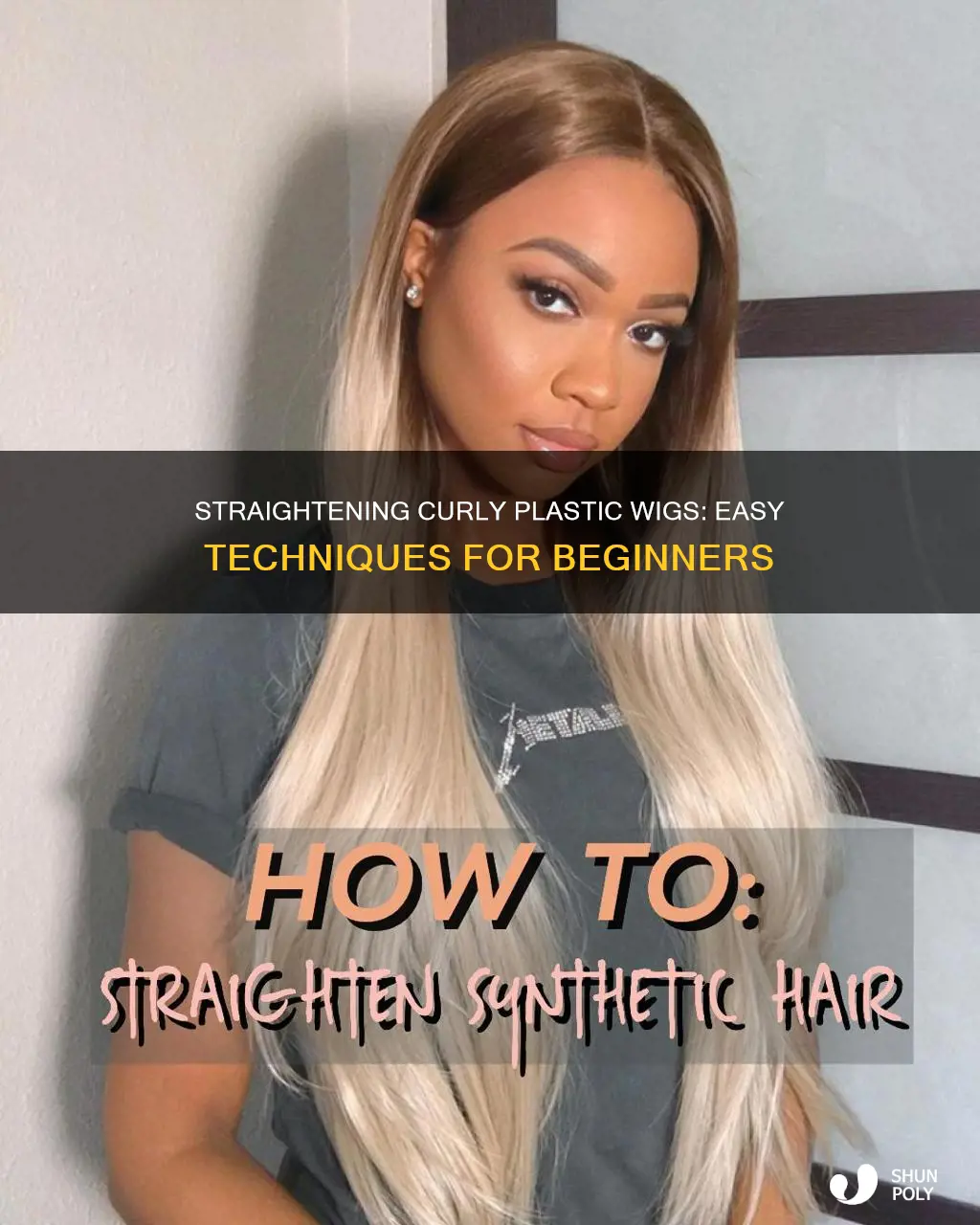how to straighten a curly plastic wig