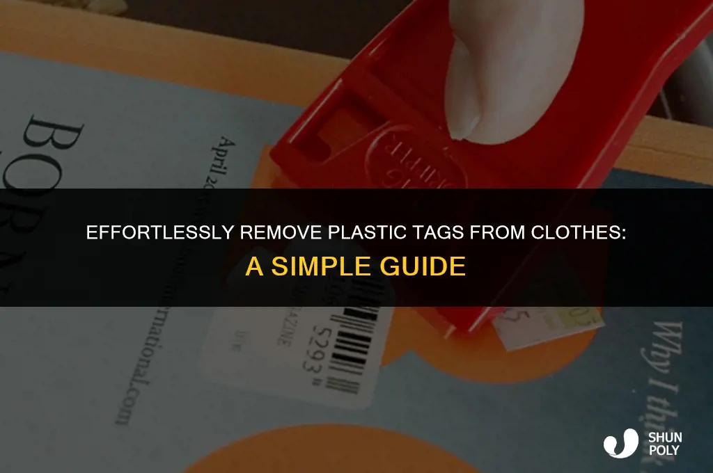 how to take plastic thing off clothes