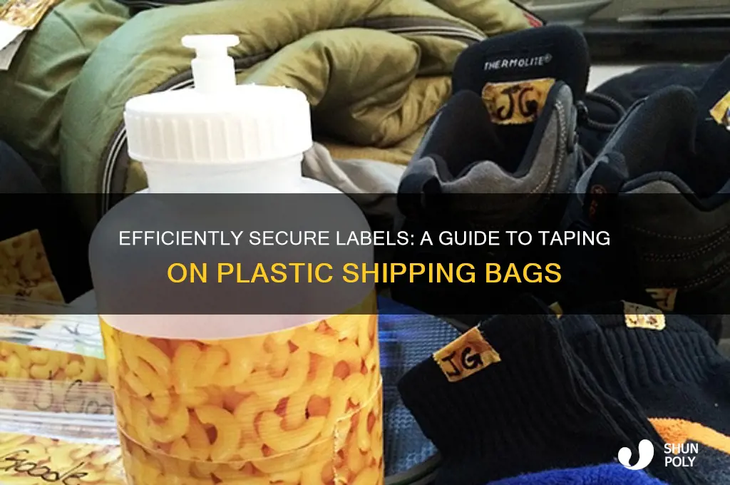 how to tape label onto plastic shipping bag