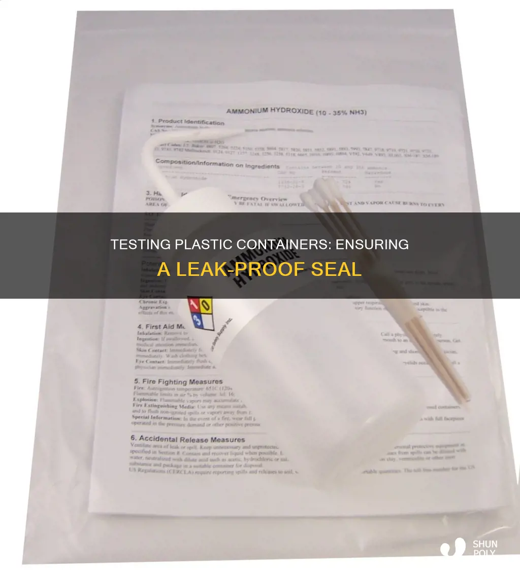 how to test whether a plastic container has no leak