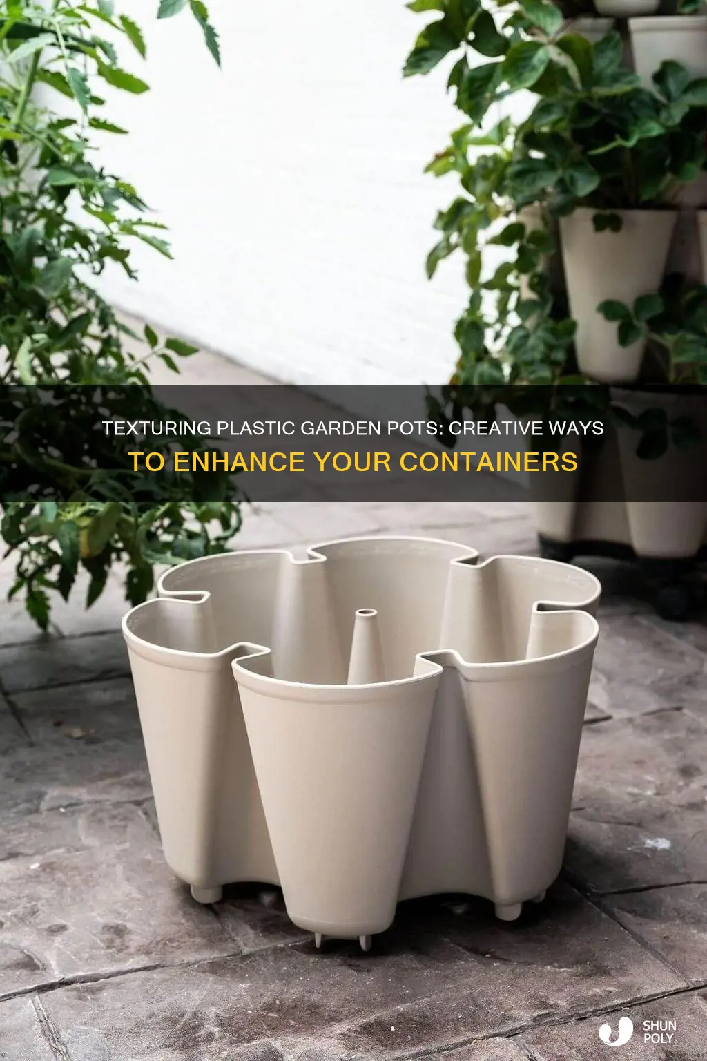 how to texture plastic garden pots