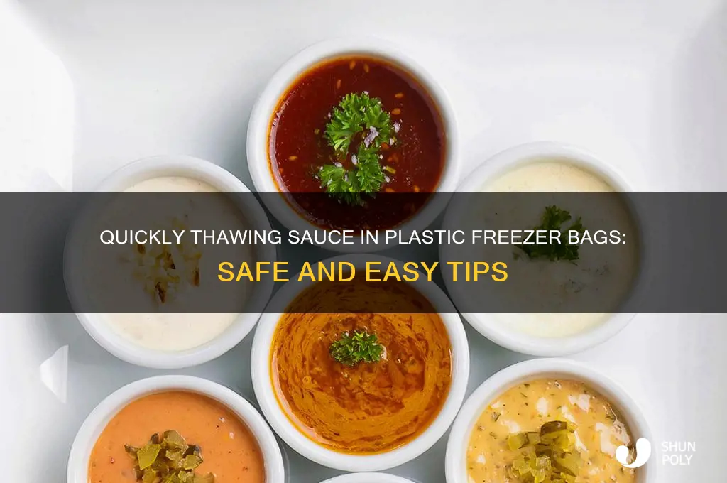 how to thaw a freezer bag of sauce in plastic